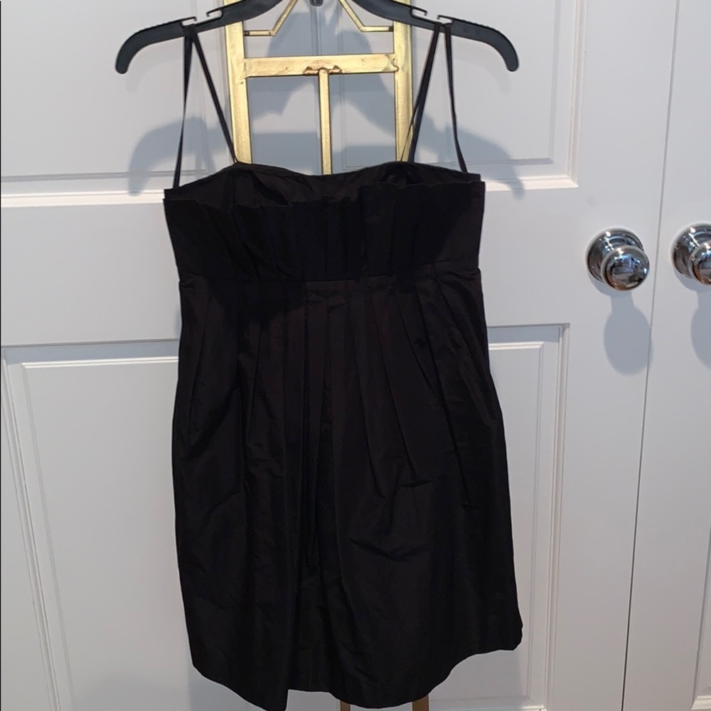black ruffled dress